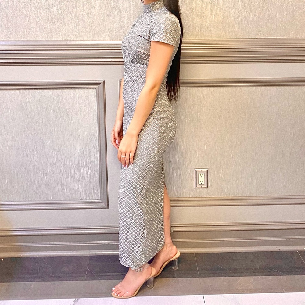 Portia and Scarlett Midaxi silver dress